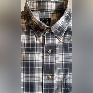 Jos. A. Bank Traveler’s Collection Button-Down Collar Plaid Dress Shirt